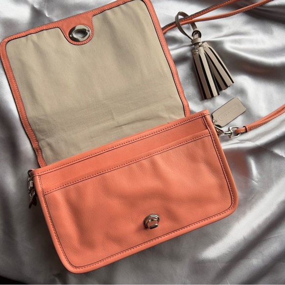 Coach Women’s Legacy Coral Perforated Leather Penelope Shoulder Crossbody Bag - Picture 6 of 13